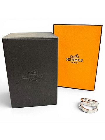 Hermès HERMES Clou de H Double Ring, AG925 Sterling Silver, Made in France, Weight 11.73g, Women's, Comes with Box, Highly Recommended! (view 2)