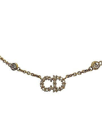 Christian Dior Christian Dior Clair D Lune necklace with CD logo and rhinestones, gold, for women, box. (view 1)