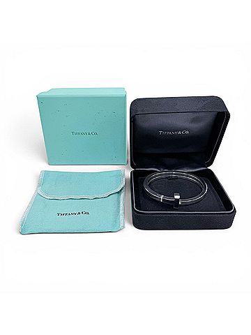 Tiffany & Co. TIFFANY&amp;Co. Tiffany T Square Wrap Bangle, 925 Sterling Silver, 9 Diamonds, Inner Circumference Approx. 16cm, Made in Italy, Weight 51.1g, Women's, Comes with Dust Bag. (view 2)