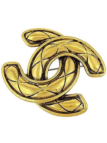 Chanel Chanel Coco Mark Brooch Matelassé GP Gold Women's (view 1)