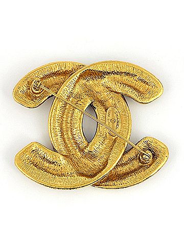 Chanel Chanel Coco Mark Brooch Matelassé GP Gold Women's (view 2)