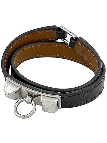 Hermès Hermes Rivale Double Tour Bracelet, Strand, Black, Women's (view 1)