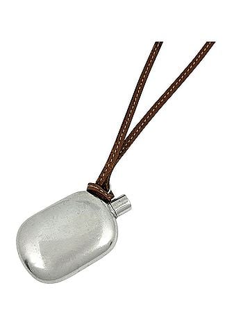 Hermès Hermes Perfume Bottle Necklace, Sterling Silver 925, Leather, Silver, Women's (view 1)