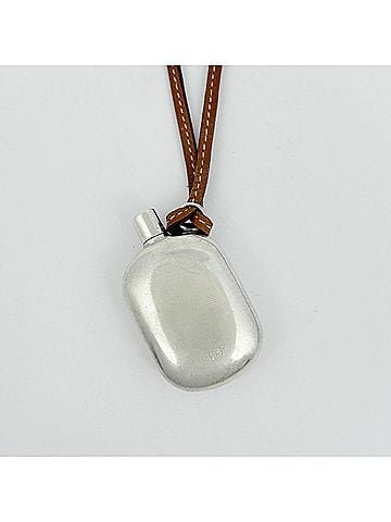 Hermès Hermes Perfume Bottle Necklace, Sterling Silver 925, Leather, Silver, Women's (view 2)