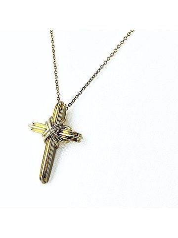 Tiffany & Co. Tiffany &amp; Co. Signature Cross Necklace, Yellow Gold (YG), 750 Gold, Women's. (view 1)