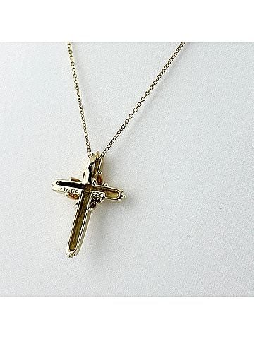 Tiffany & Co. Tiffany &amp; Co. Signature Cross Necklace, Yellow Gold (YG), 750 Gold, Women's. (view 2)