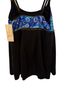 Studio Works 80% Nylon 20% Spandex 100% Polyester Solid Blue Black One Piece Swimsuit Size 22 - photo 2