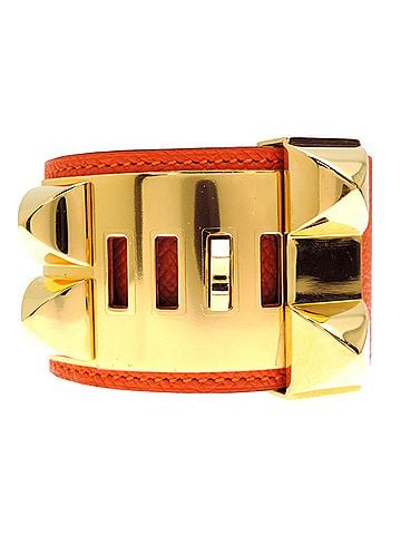 Hermès Hermes #S Collier de Chien Women's/Men's Bracelet GP Leather (view 2)