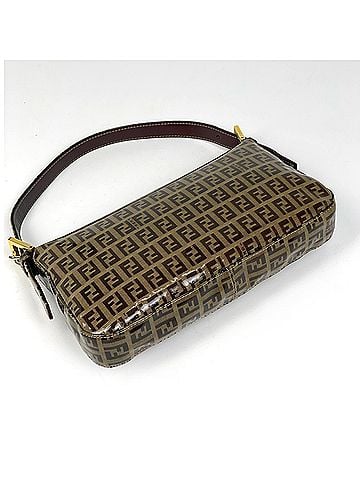 Fendi Fendi Mamma Bucket Shoulder Bag with Zucchino Pattern, Coated Canvas, Brown/Beige, 26424, Women's (view 2)