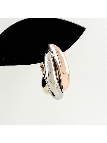 Cartier Cartier Trinity Earrings, available in yellow gold (YG), pink (PG), and white (WG). Three-tone design, 750 gold, for women. (view 2)