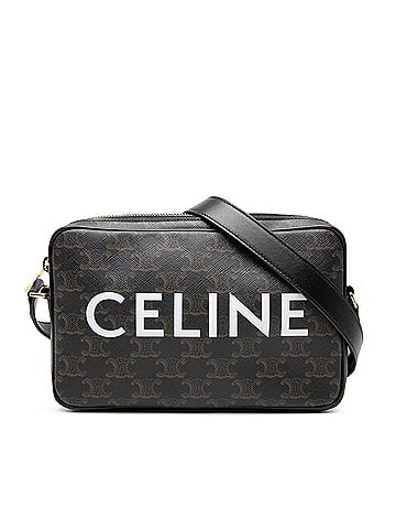 Céline Medium Triomphe Coated Canvas Logo Crossbody (view 1)