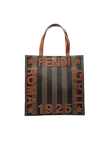 Fendi Pequin Coated Canvas Logo Tote (view 1)