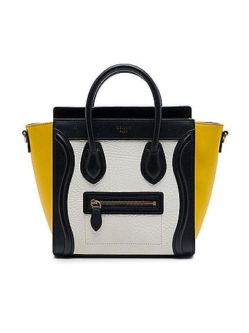 Céline Nano Tricolor Nubuck and Drummed Calfskin Luggage Tote (view 1)