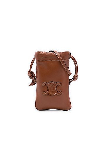 Céline Smooth Calfskin Cuir Triomphe Drawstring Phone Holder Crossbody (view 1)