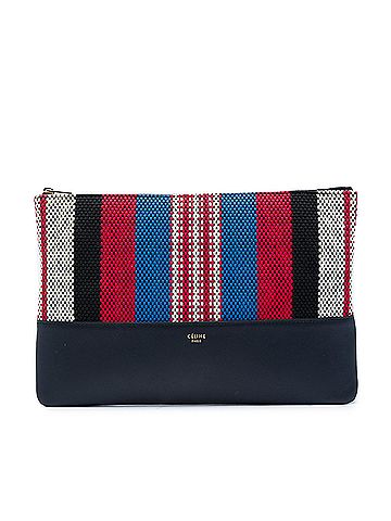 Céline Canvas Striped Solo Pouch (view 1)