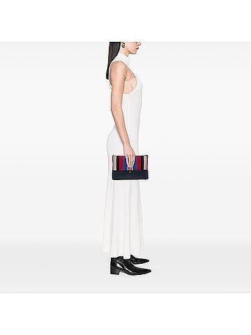 Céline Canvas Striped Solo Pouch (view 2)