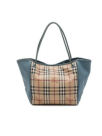 Burberry Small Haymarket Check Coated Canvas and Calfskin Canterbury Tote (view 1)