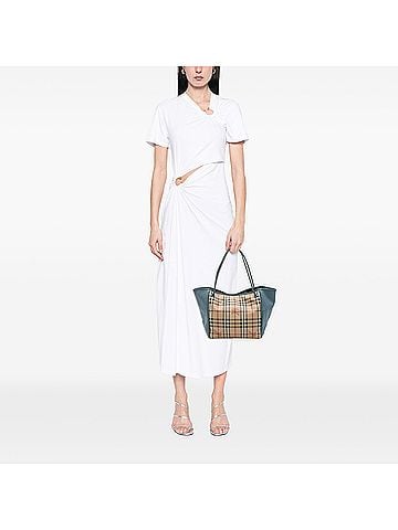 Burberry Small Haymarket Check Coated Canvas and Calfskin Canterbury Tote (view 2)