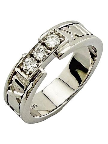 Tiffany & Co. Tiffany &amp; Co. Atlas Ring, 18K White Gold, Diamond, Women's Ring. (view 1)
