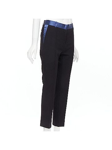 Céline Celine Silk Trim Wool Pleated Trousers (view 1)