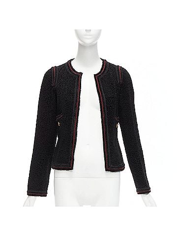 Chanel Chanel Tweed Leather Lined Logo Jacket (view 1)