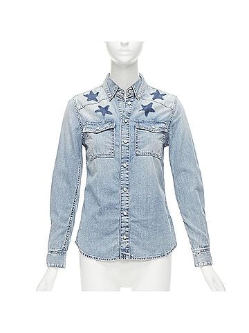 Givenchy Givenchy Denim Star Collar Dress Shirt (view 1)