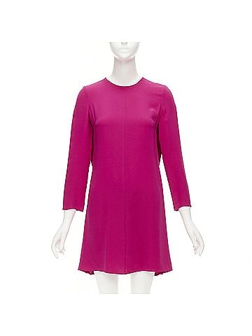 Mario Valentino Valentino Silk Keyhole Pleats Shift Dress (view 1)