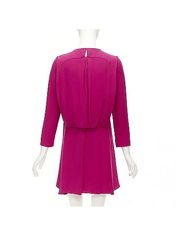 Mario Valentino Valentino Silk Keyhole Pleats Shift Dress (view 2)