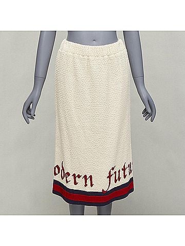 Gucci Gucci Cotton Boucle Webbing Midi Skirt (view 1)