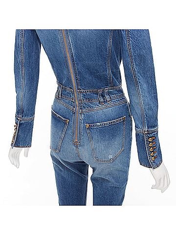 Balmain Balmain Distressed Denim Jumpsuit (view 2)