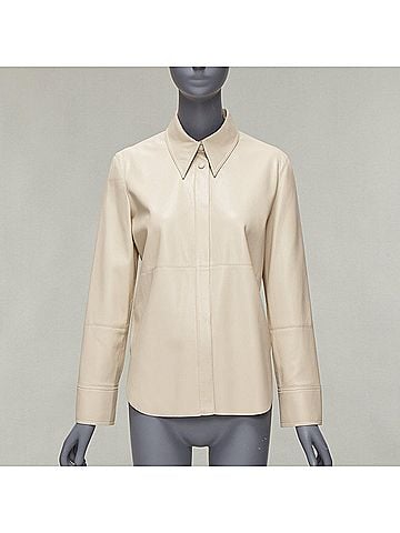 Nanushka Nanushka Vegan Leather Minimal Shirt (view 1)