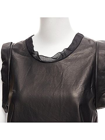 3.1 Phillip Lim 3.1 Phillip Lim Leather Silk Tunic Top (view 2)