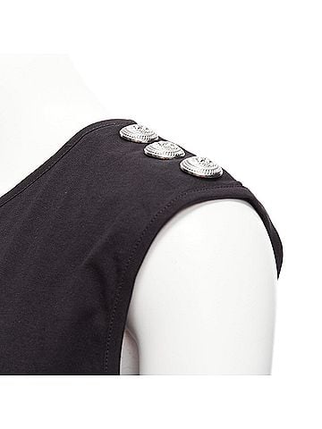 Balmain Balmain Crest Logo Button Tank Top (view 2)