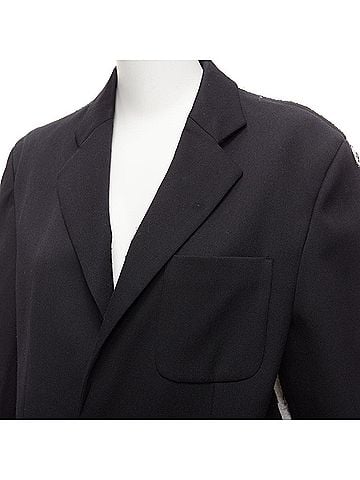 Maison Margiela Mm6 Wool Blend Fray Edge Boxy Blazer (view 2)