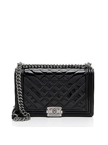 Chanel Chanel Chevron Patent Leather New Medium Boy Bag (view 1)
