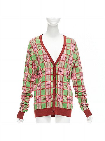 Molly Goddard Molly Goddard Cotton Checked Cardigan (view 1)