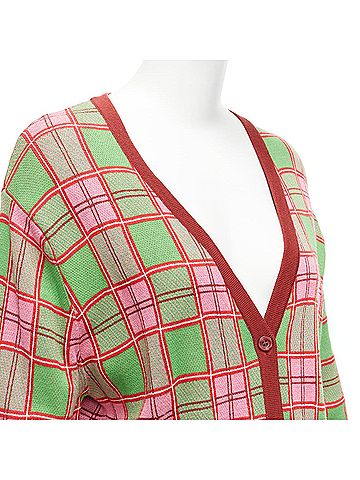 Molly Goddard Molly Goddard Cotton Checked Cardigan (view 2)