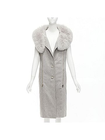 Alexander Wang Alexander Wang Fur Collar Wool Vest Dress (view 1)