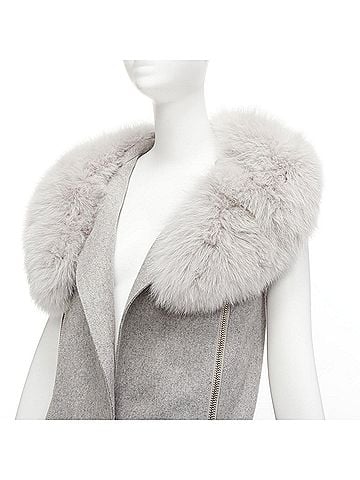 Alexander Wang Alexander Wang Fur Collar Wool Vest Dress (view 2)