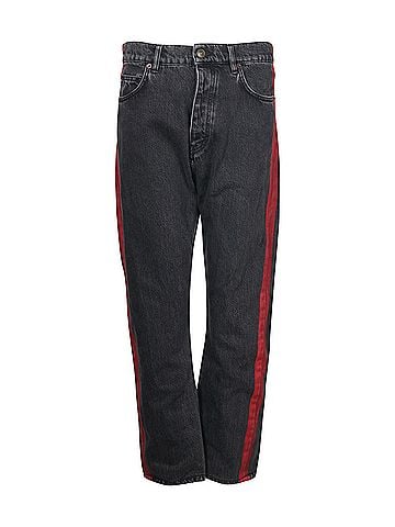 Balenciaga Balenciaga Denim Jeans with Red Stripe Detail in Black Cotton (view 1)