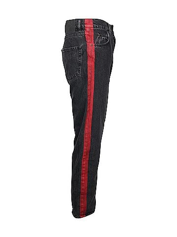 Balenciaga Balenciaga Denim Jeans with Red Stripe Detail in Black Cotton (view 2)