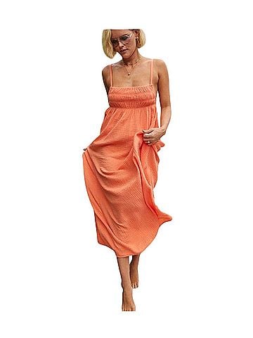 Aerie Gauzy Tie Back Maxi Dress Casual Dress (view 1)