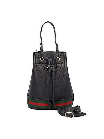 Gucci Gucci GG Small Baguette Ophidia Shoulder Bag, Leather 610846, Black, Women's, GUCCI 2-way (view 1)