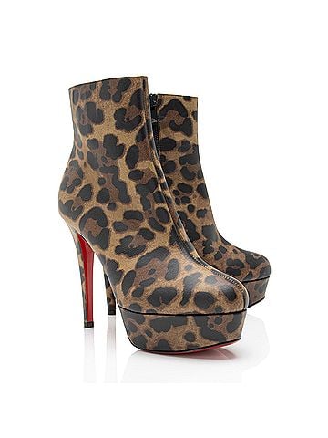 Christian Louboutin Christian Louboutin Leather Leopard Bianca Platform Boots (view 2)