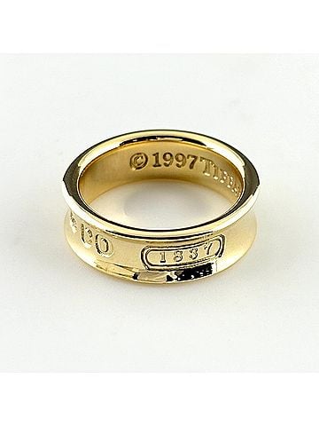 Tiffany & Co. Tiffany &amp; Co. 1837 Narrow Ring, Yellow Gold (YG), 750, Women's Ring (view 2)