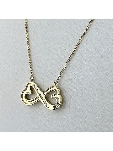 Tiffany & Co. Tiffany &amp; Co. Double Loving Heart Necklace, Yellow Gold Pendant, Paloma Picasso Design, 750 Gold, Women's. (view 2)