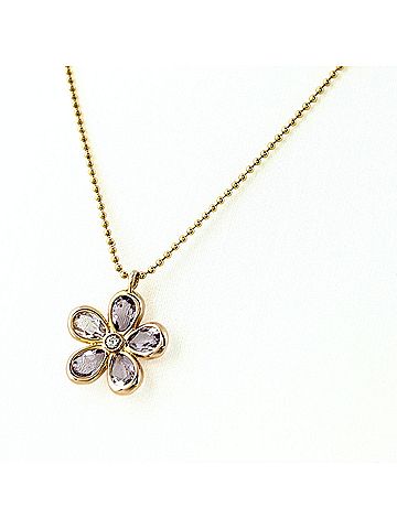 Tiffany & Co. Tiffany &amp; Co. Garden Flower Necklace, Pink Gold (PG), Pendant with Small Diamonds and Amethyst, 750 Gold, for Women. (view 1)