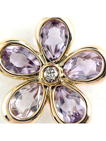 Tiffany & Co. Tiffany &amp; Co. Garden Flower Necklace, Pink Gold (PG), Pendant with Small Diamonds and Amethyst, 750 Gold, for Women. (view 2)