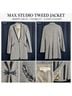 Max Studio Tweed Gray Tan Coat Size 8 - photo 3