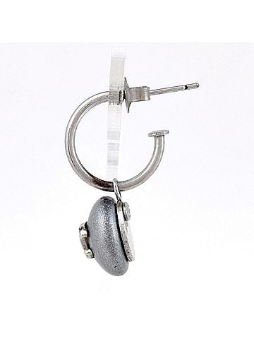 Chanel Chanel Coco Mark Earrings, Swing Silver Plated, Silver, Women's (view 2)